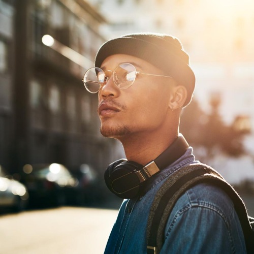 a person wearing glasses